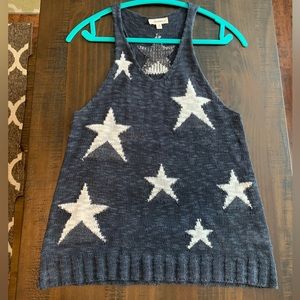 EE:Some Navy & White Racerback Star Sweater - Size M
